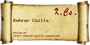 Kehrer Csilla névjegykártya