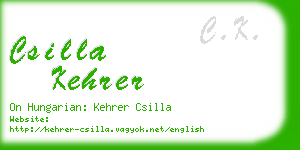 csilla kehrer business card